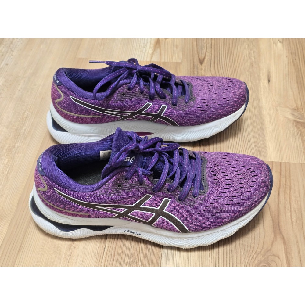 ASICS Gel-Nimbus 24 Women's Size 8 Purple Running Shoes FF Blast+ Athletic